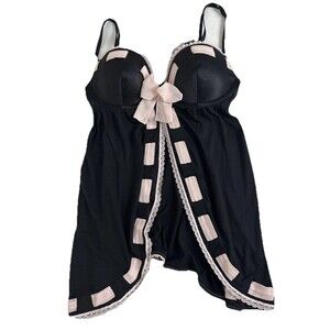 Victoria's Secret Black and Pink Babydoll